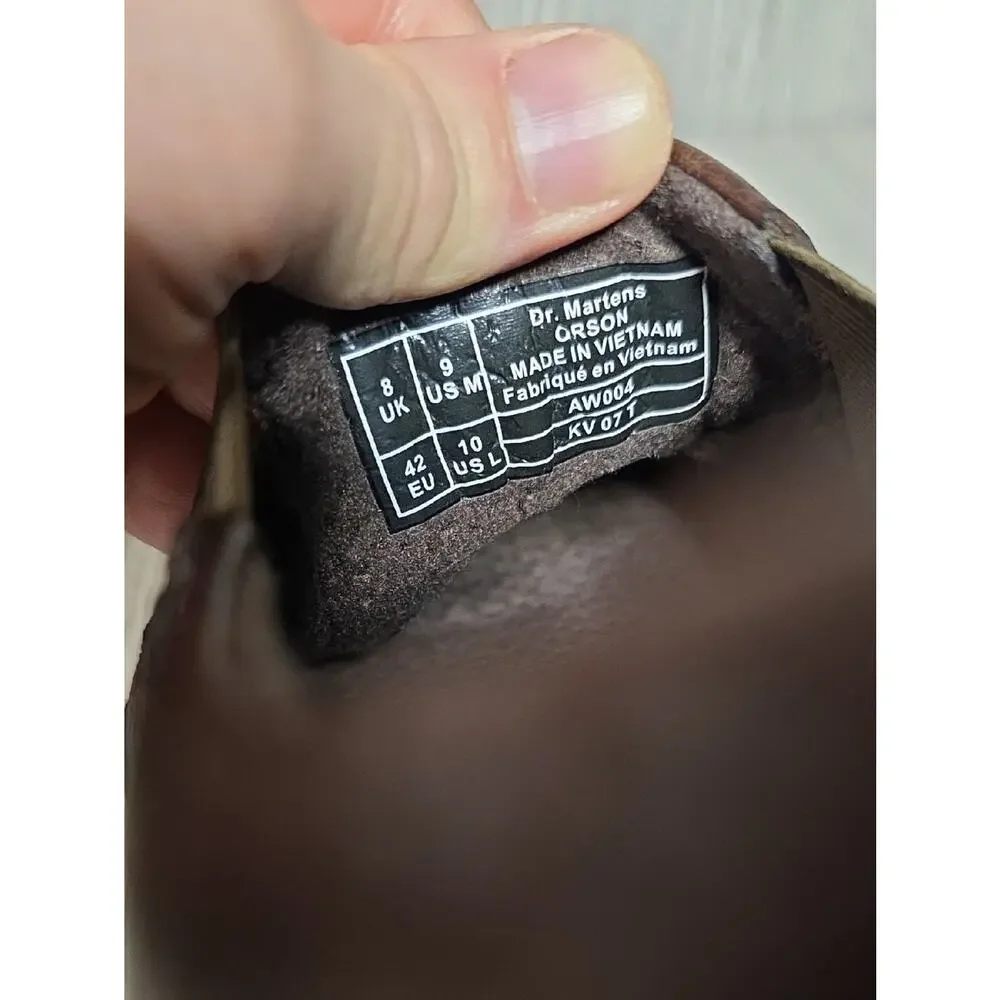 Dr. Martens Orson Dark Brown Leather Slip On Shoes Mens Size 9 Ladies Size 10